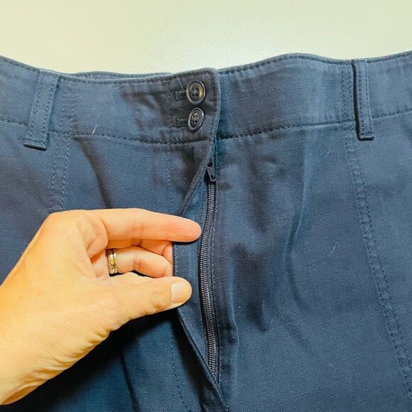 NWT Talbots Pant Trouesr High Waist Straight Leg Cargo Cropped Navy Blue Utility - Picture 4 of 14